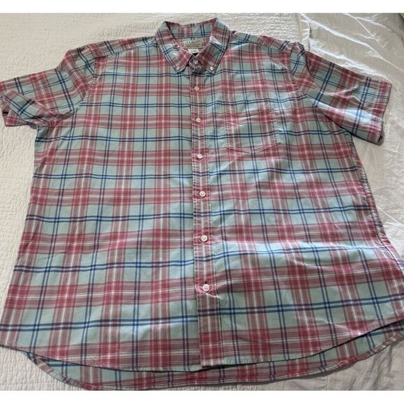 L.L. Bean Other - Man's L.L.Bean Comfort Stretch Oxford Short‎ Sleeve Slightly Fitted Plaid